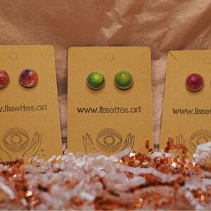 𝅺DARKNESS Domes Studs by Lissette's Art